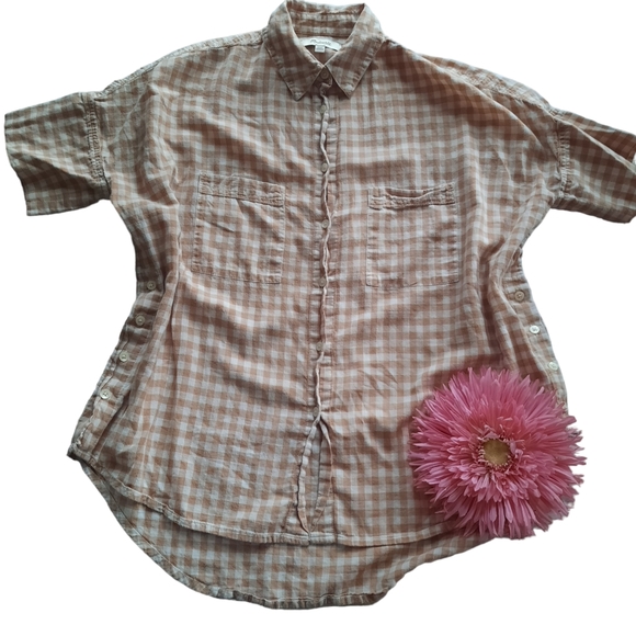 Madewell Courier Side Button Shirt in Gingham - Picture 2 of 11
